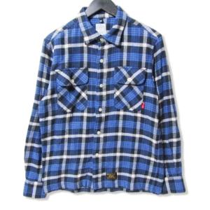 WTAPS ダブルタップス 長袖ネルシャツ チェック 152GWDT-SHM04 フランネルシャツ 日本製 ブルー S  27105858｜classic