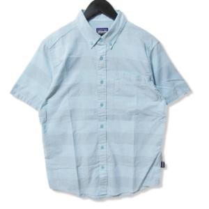 美品 patagonia パタゴニア 半袖ボタンダウンシャツ 54121 Lightweight Bluffside Shirt ブルー S  27106200｜classic