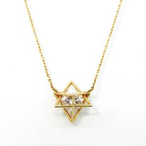 美品 STAR JEWELRY Girl スタージュエリー ガール ネックレス 2JN7249 CZ GIRL'S STAR NECKLACE K10 六角星 イエローゴールド  28007059｜classic