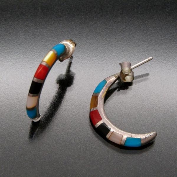 Zuni ズニ族 ピアス インレイ マルチカラー レディース セット シルバー 天然石  28011...