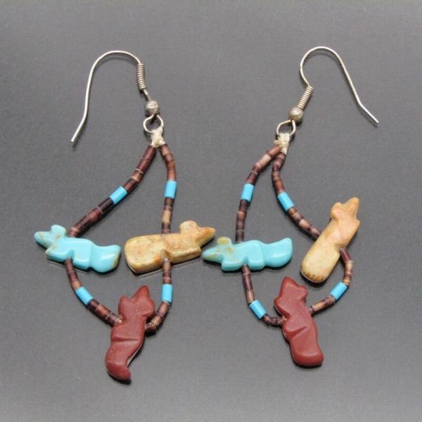 Zuni ズニ族 ピアス フェテッシュ ビーズ レディース セット シルバー  28011937