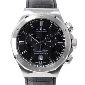 EDOX エドックス デルフィン 10107-3C-NIN Delfin Original デイト クロノグラフ クォーツ レザー ブラック 黒 30012597｜classic