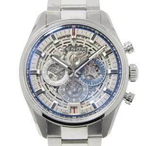 美品 ZENITH ゼニス クロノマスター エルプリメロ フルオープン 03.2081.400/78.M2040 自動巻き 42mm スケルトン 腕時計 シルバー 30012744｜classic