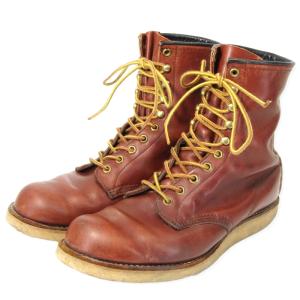 REDWING レッドウィング US8EE 26cm ロング ラウンドトゥ 708 刺繍羽タグ 8インチ ワークブーツ 90s ブラウン 茶  35003141｜classic