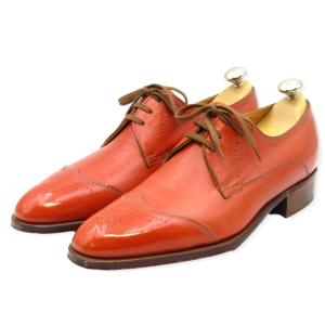 美品 JOHN LOBB ジョンロブ UK7E ショートウイングチップ AINTREE エイントリー カーフ 外羽根 レザーソール オレンジ  35003156｜classic