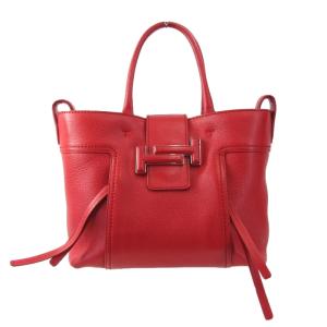 TOD'S トッズ トートバッグ XBWD0TA0300JM7R401 ダブルT カーフスキン 裏地アルカンターラ Double T ウィメンズ レッド 61004519