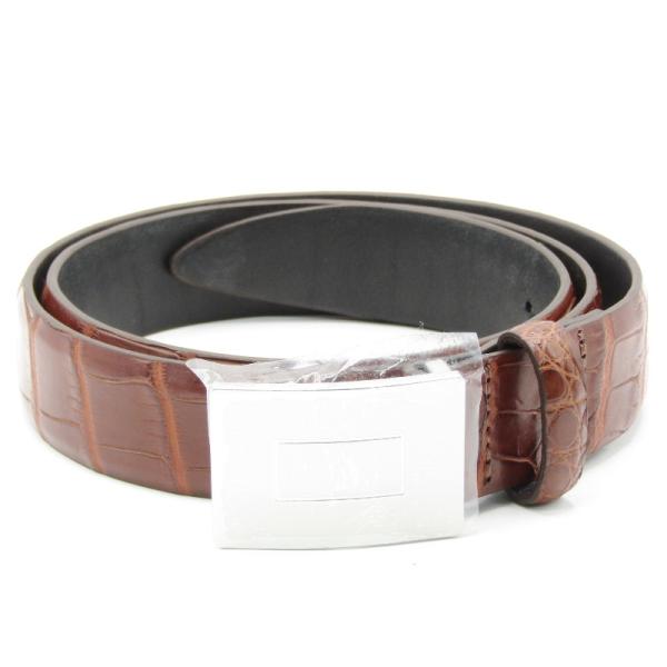 美品 THE SOLE ザ・ソール ベルト ET-CR クロコダイル エンジンターンドバックル 30...