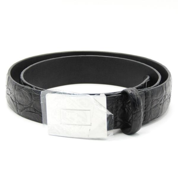 美品 THE SOLE ザ・ソール ベルト ET-CR クロコダイル エンジンターンドバックル 30...