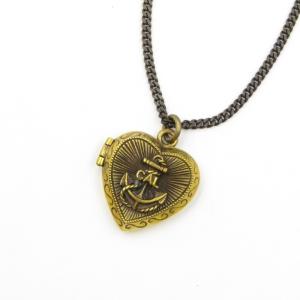 未使用 CALEE キャリー ネックレス CL-12ST022AC ロケットペンダント HEAT TOP LOCKET PENDANT BRASS ハート トップ ブラス  中古 64000173｜classic