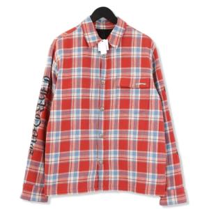 Chrome Hearts クロムハーツ 長袖チェックシャツ 中綿 フランネル チェック USA製 シャツ ジャケット レッド 赤 M  70014403｜classic
