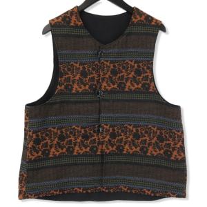 Engineered Garments エンジニアドガーメンツ オーバー ベスト Over Vest Jacquard Cotton Double Cloth ジャガード 総柄 L  71009450｜classic