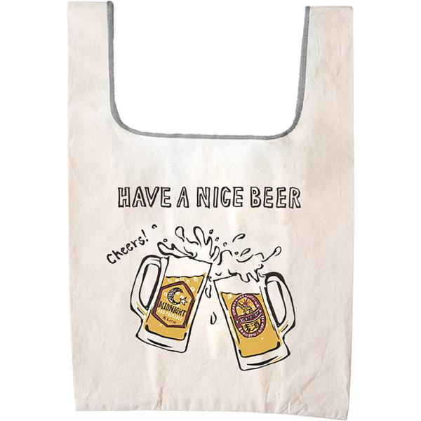 ANDPACKABLE ビール柄ミニエコバッグ アンドパッカブル マルシェバッグ コンビニ レジ袋 ...