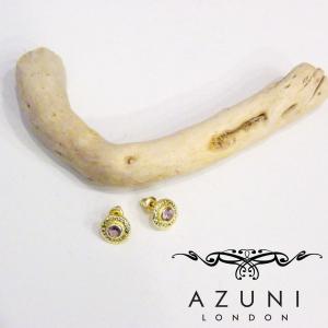 AZUNI アズニ アメジスト付きスタッドピアス レディース ゴールド 新品 未使用 通販 海外 ブランド キャサリン妃 １粒 天然石 正規品｜classica