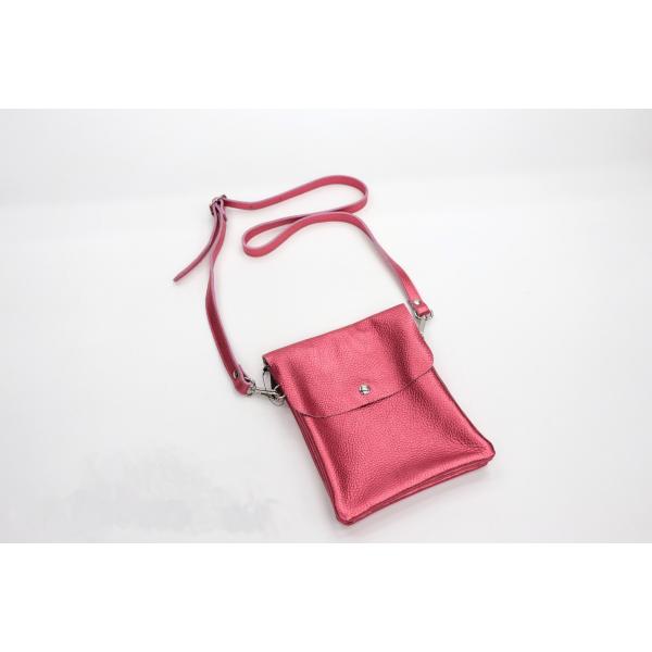 FERCHIフェルチ スペイン製レザーショルダーバッグ レディース スマホショルダーバッグ メタリッ...