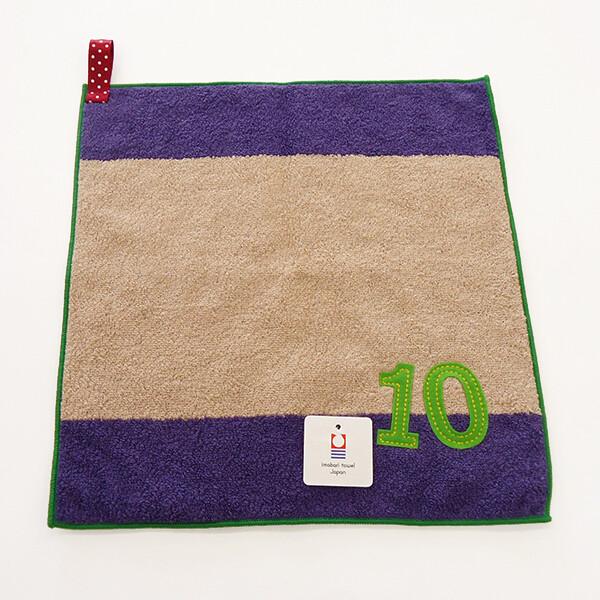 No.10 ループ付きハンドタオル ナンバーカラー今治タオル ウォッシュタオル 小さめ 28cm×2...