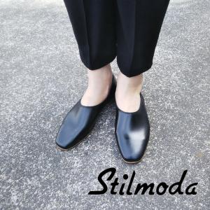 STILMODA スティルモーダ イタリア製2wayレザーフラットシューズ パンプス 靴 レディース ブラック 黒 38 24cm 24.5cm 新品 未使用｜classica