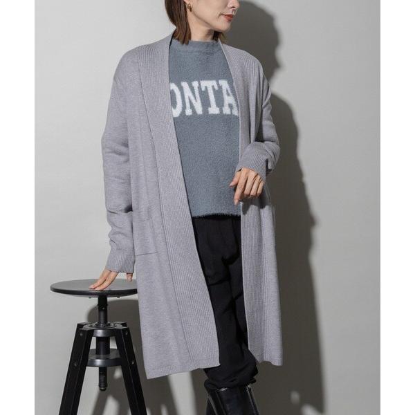 lodieロディ ハイゲージロングニットカーディガン レディース グレー 無地 春秋冬 おしゃれ 大...