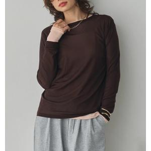 hunchハンチ パワーネットシアー長袖カットソー トップス カットソー レディース ブラウン 茶色...