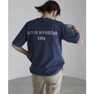 BONJOUR SAGAN バックロゴプリントTシャツ 半袖 カットソー レディース ネイビー 紺 ...