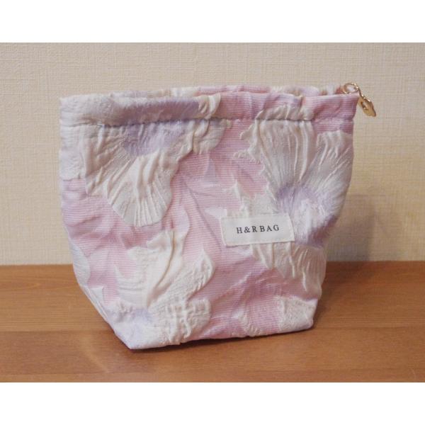 ボタニカル柄ポーチ ピンク 自立 フラワー 花柄 コスメ ポーチ 化粧品入れ 小物 収納 バッグイン...