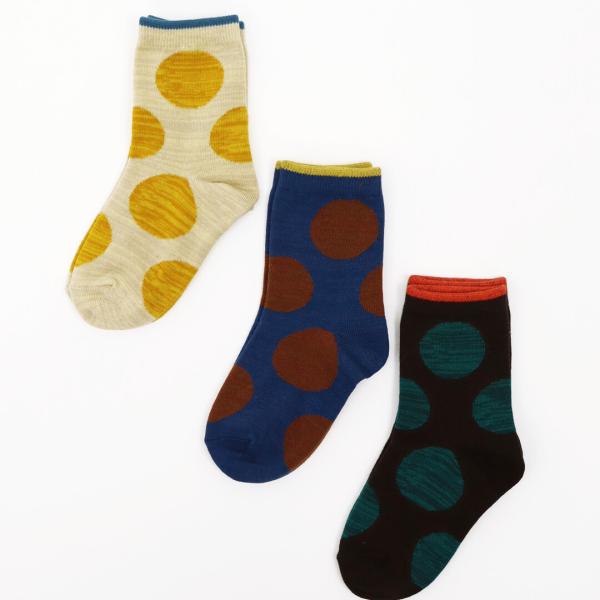 stampleスタンプル ドット柄３足組クルーソックス 靴下 レディース ショート スタンプル 水玉...