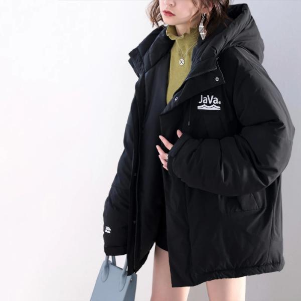 《JaVaコラボ》【family+】レディース アウター フェイクダウン ジャケット コート ショー...