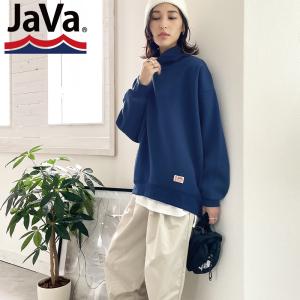 《java ジャバ コラボ》 送料無料 トップス スウェット レディース トレーナー タートルネック 裏起毛 ビッグシルエット プルオーバー 男女兼用 長袖 無地