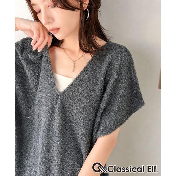 重ねるだけで、今日のコーデが一気に垢抜け。サイドスリットラメシャギーVネックベスト Classica...
