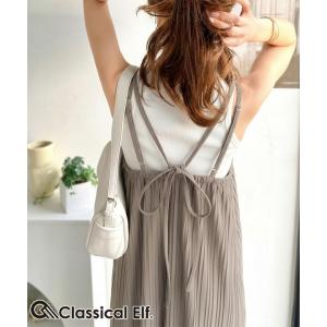 バックリボンダブルストラッププリーツキャミロングワンピース Classical Elf クラシカルエルフ ce1015102