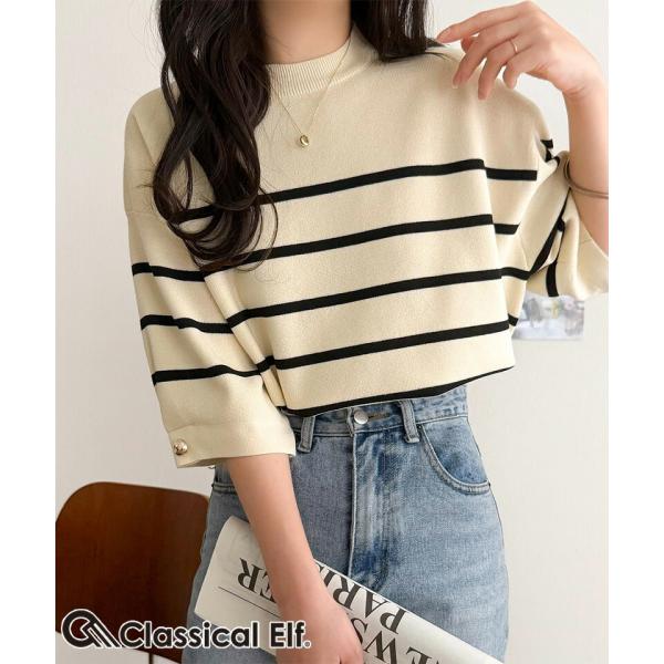 【 クラシカルエルフ classical elf 】トップス ニット レディース ゴールド ボタン ...