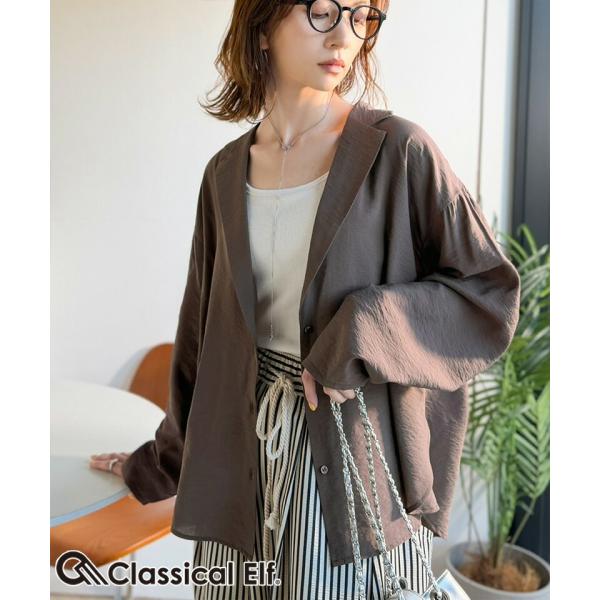 【 クラシカルエルフ classical elf 】開襟シャツ レディース シアートップス 羽織り ...