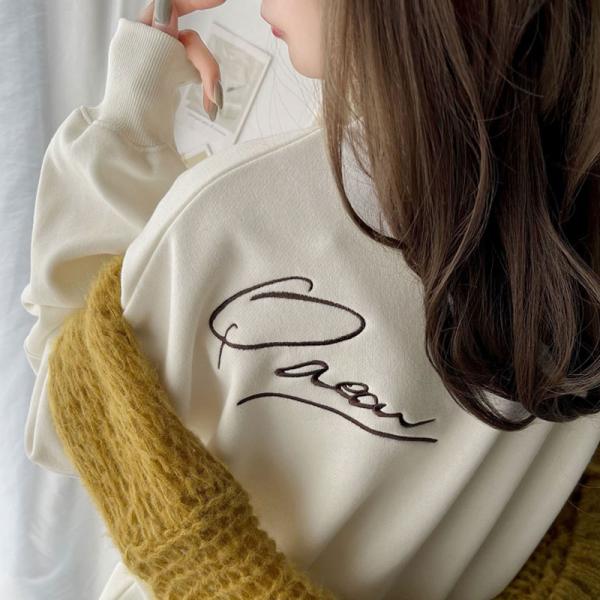 トップス スウェット レディース 立体 paean バック BIG ロゴ 刺繍 裏起毛 プルオーバー...