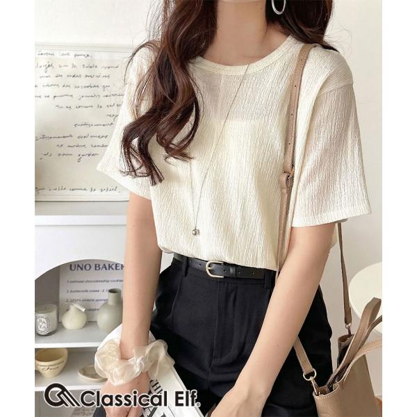 軽やか涼感、さらり抜け感。楊柳ベーシックTシャツ(半袖) Classical Elf クラシカルエル...