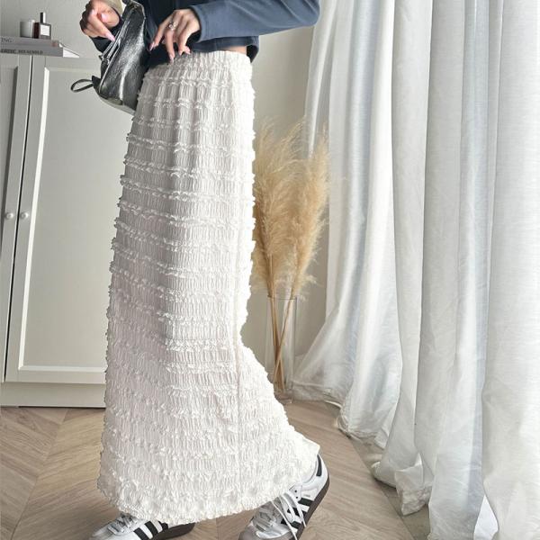 ボトムス スカート レディース ジャガード レース タイトスカート スリット 美脚魅せ Iライン ワ...