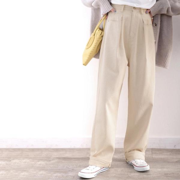 デニム ワイドパンツ ハイウエスト ゆったり  ジーンズ ジーパン ワイドデニム