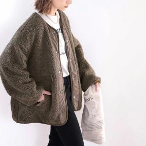 レディース アウター コート ボア ブルゾン 大きいサイズ