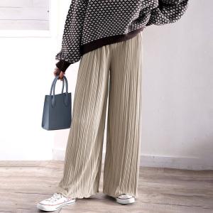 レディース ボトムス パンツ フレアパンツ ワイドパンツ メロー プリーツ イージーパンツ 大きいサイズ