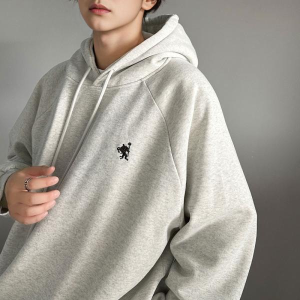 トップス パーカー メンズ ワンポイント ロゴ 刺繍 裏起毛 プルオーバー フード 男女兼用 ユニセ...