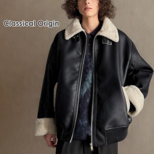 【Classical Origin】 アウター メンズ 冬 ジャケット ブルゾン フェイクレザー 2...