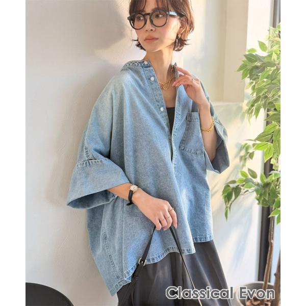 【Classical Evon】 デニムシャツ レディース 大きいサイズ シャツ おしゃれ トップス...