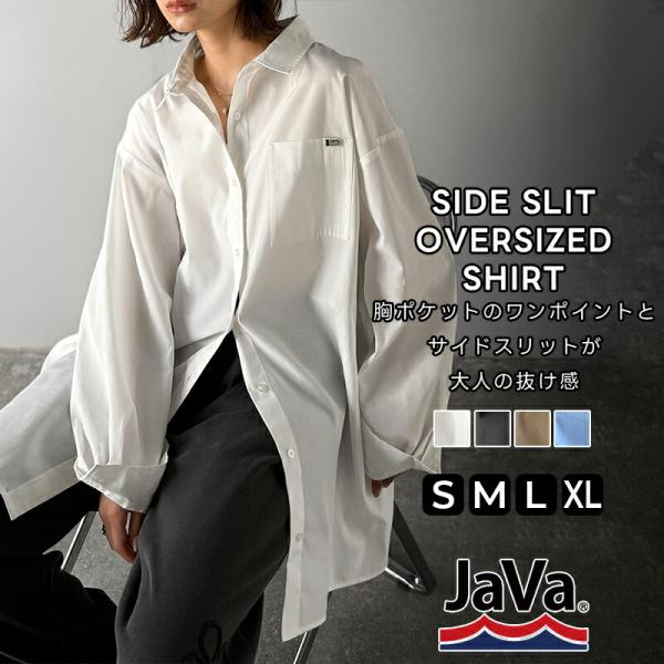 《java ジャバコラボ》 ブラウス レディース おしゃれ トップス 胸 ポケット 付き サイド ス...