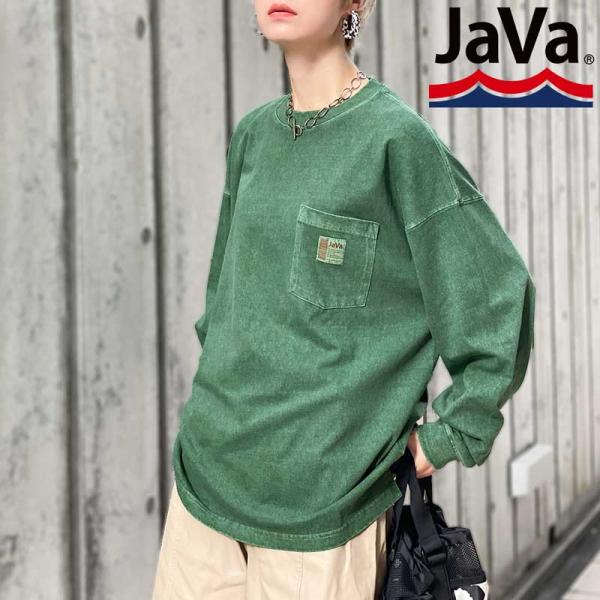 《javaジャバ コラボ》 トップス Tシャツ メンズ レディース ピグメント加工 ロング tシャツ...