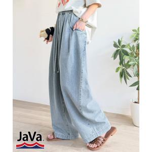 《JaVaジャバコラボ》ゆるっと、すらっと、今っぽい。綿100% ビッグポケットデニムイージーパンツ JaVa クラシカルエルフ jv1070200