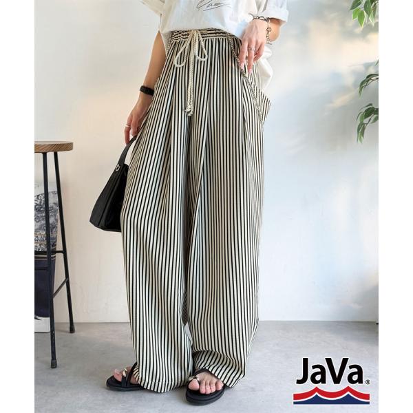 《java ジャバコラボ》イージーパンツ レディース ボトムス パンツ ビックポケット サッカー素材...