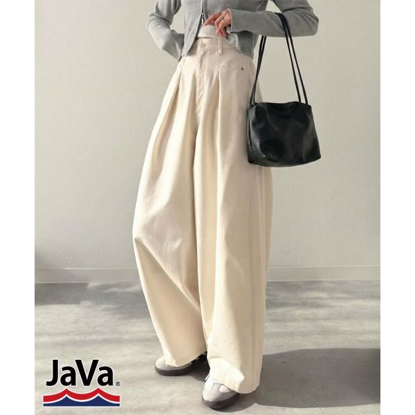 《 java ジャバコラボ 》ボトムス パンツ レディース タック バレルレッグパンツ ワイドパンツ