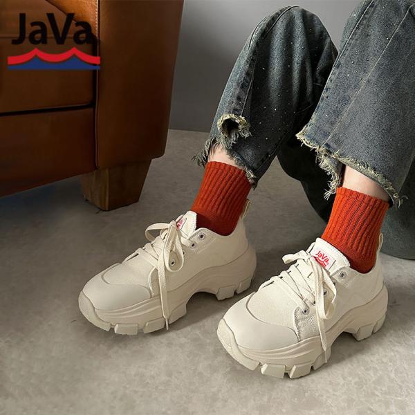 《javaコラボ》 シューズ スニーカー レディース 厚底 キャンパス ローカットスニーカー ふわふ...