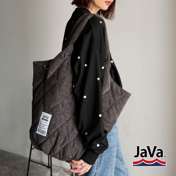 《java ジャバコラボ》トートバッグ レディース 大きめ バッグ スウェードライク キルティング ...