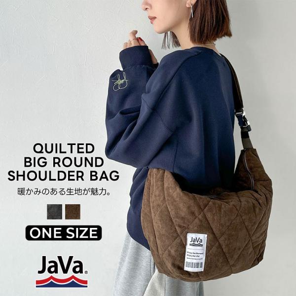 《java ジャバコラボ》バッグ ショルダーバッグ レディース スウェード キルティング ビッグラウ...