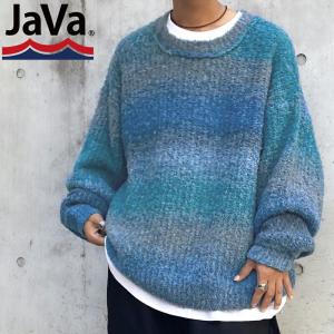 【sustaina+】《java ジャバコラボ》 送料無料 トップス ニット メンズ グラデーション...