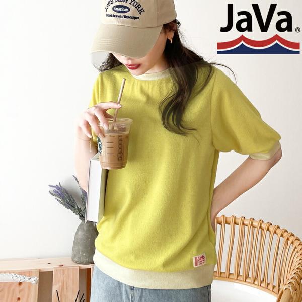 《javaジャバ コラボ》 送料無料 トップス Tシャツ レディース レトロ 配色 ミックス カラー...